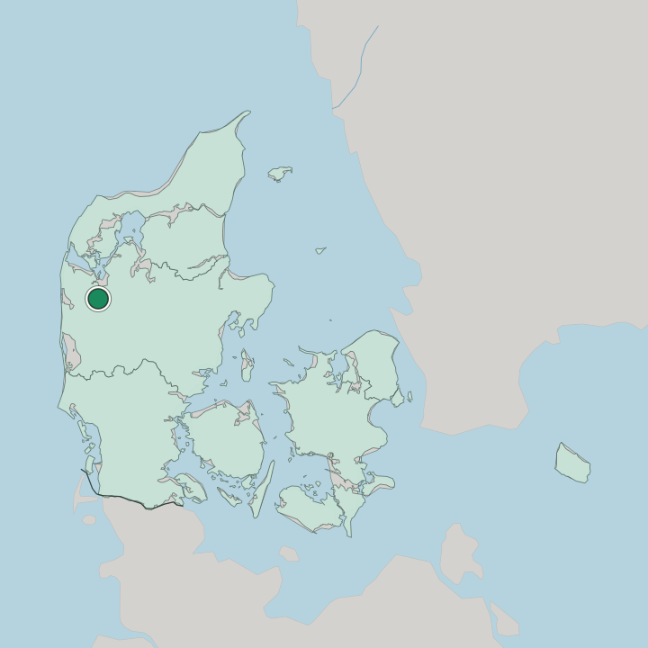 Map showing Holstebro — In Denmark