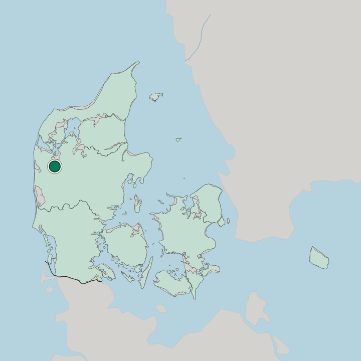 Map showing Holstebro — In Denmark