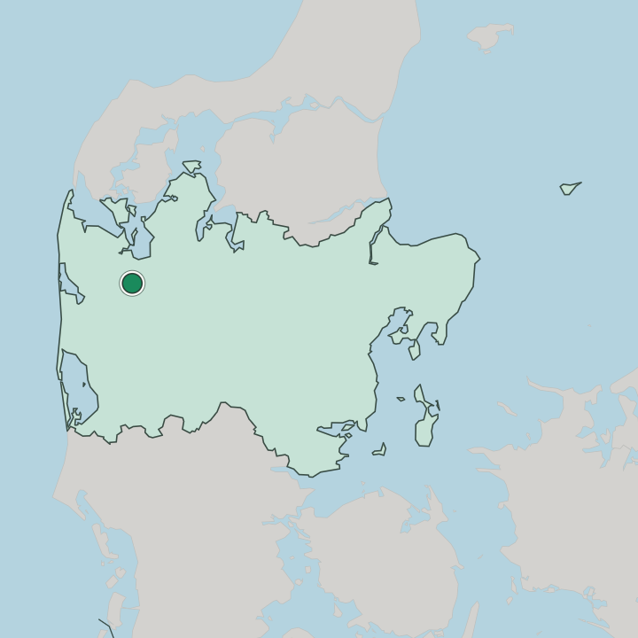 Map showing Holstebro — In Central Denmark