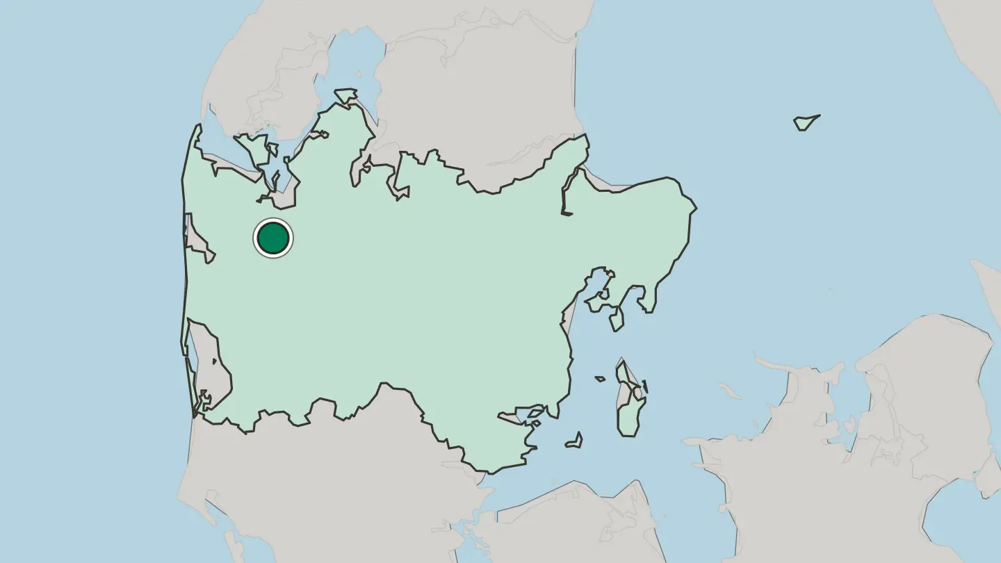 Map of Holstebro in Denmark