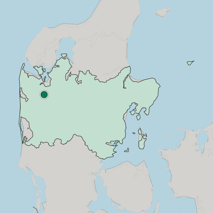 Map showing Holstebro — In Region Midtjylland