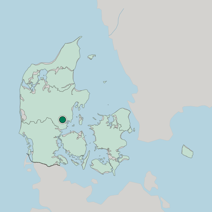 Map showing Horsens — In Denmark