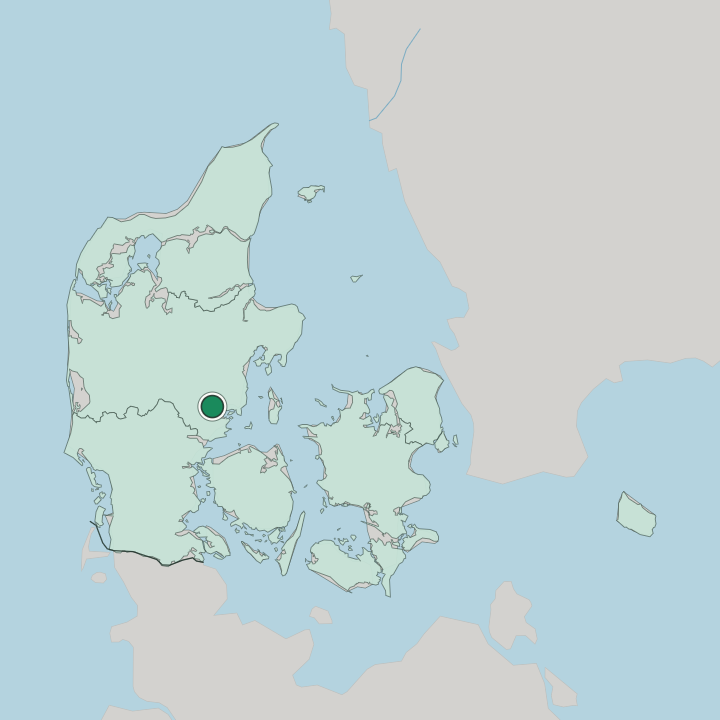 Map showing Horsens — In Denmark