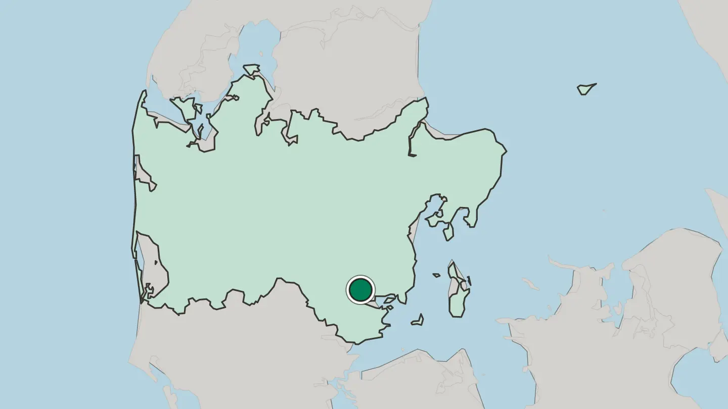 Map of Horsens in Denmark