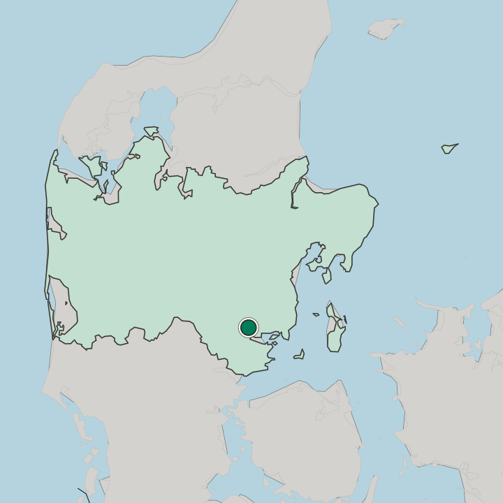 Map showing Horsens — In Region Midtjylland