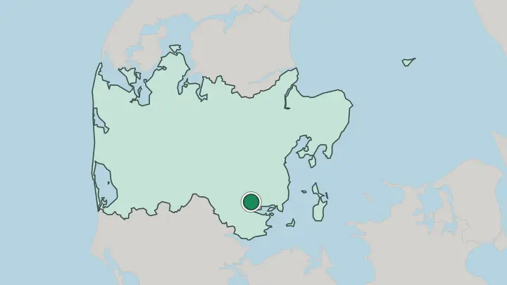 Map of Horsens in Denmark