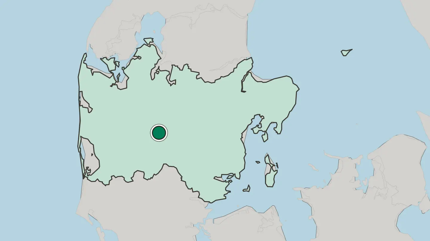 Map of Ikast in Denmark