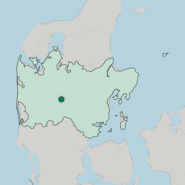 Map showing Ikast — In Region Midtjylland