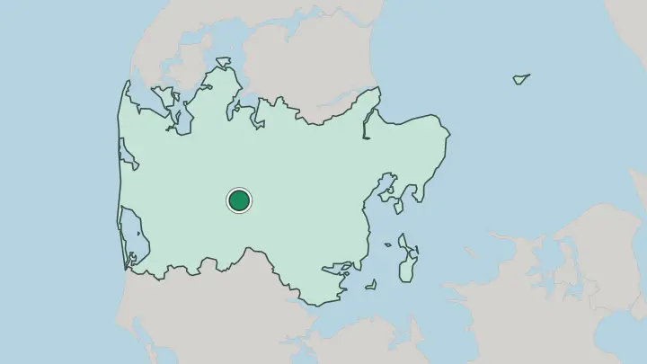 Map of Ikast in Denmark