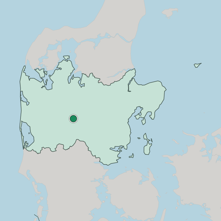 Map showing Ikast — In Central Denmark
