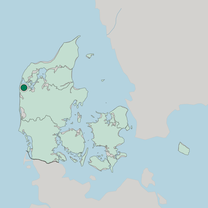 Map showing Lemvig — In Denmark
