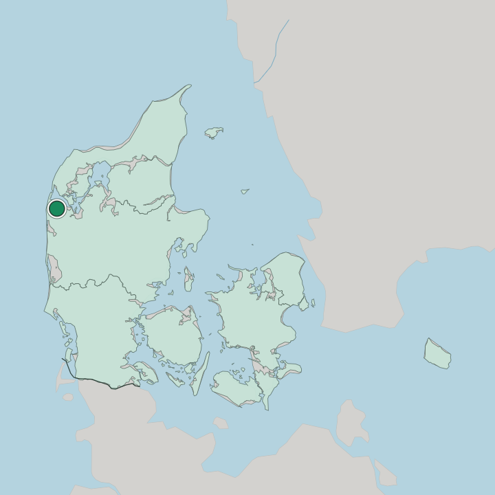 Map showing Lemvig — In Denmark