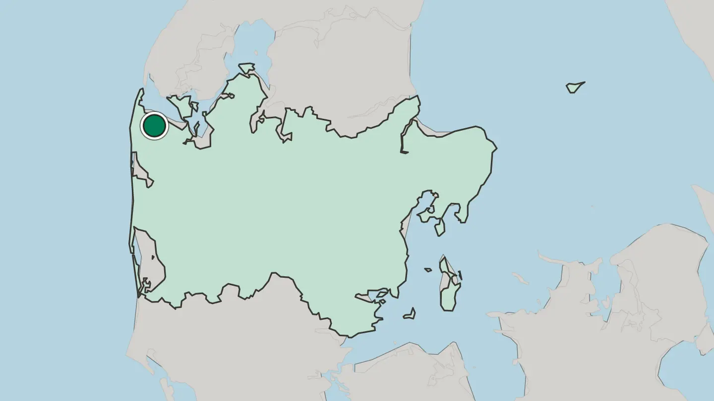 Map of Lemvig in Denmark