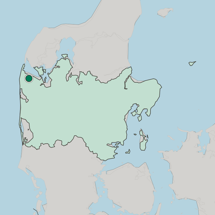 Map showing Lemvig — In Region Midtjylland