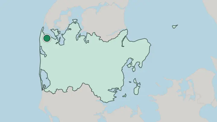 Map of Lemvig in Denmark