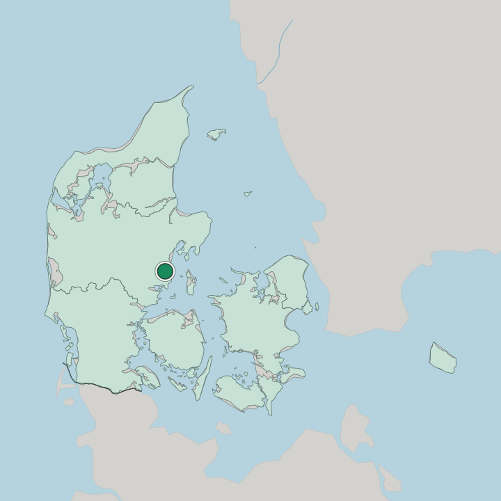 Map showing Odder — In Denmark