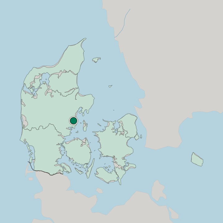 Map showing Odder — In Denmark