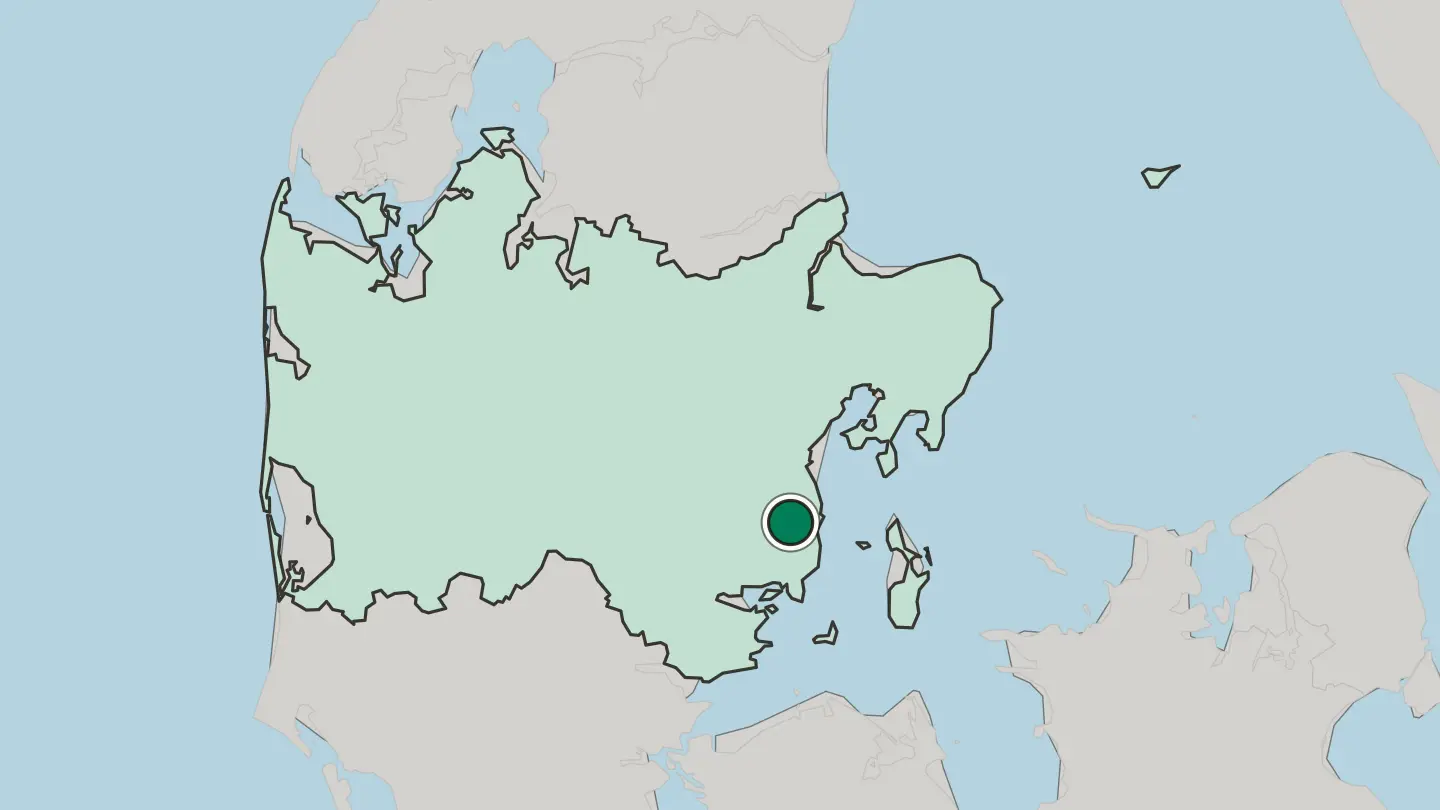 Map of Odder in Denmark