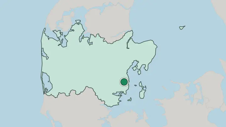 Map of Odder in Denmark