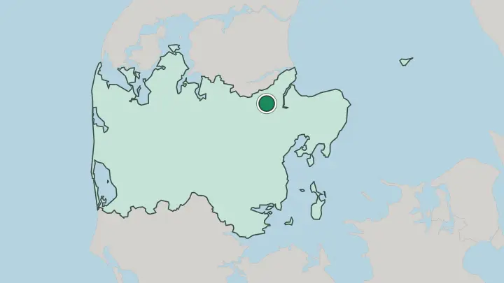 Map of Randers in Denmark