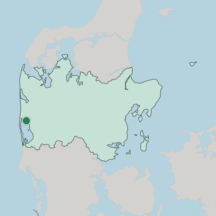 Map showing Ringkøbing — In Central Denmark
