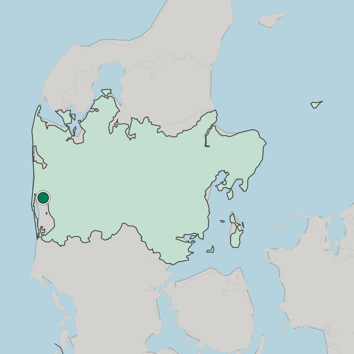 Map showing Ringkøbing — In Region Midtjylland
