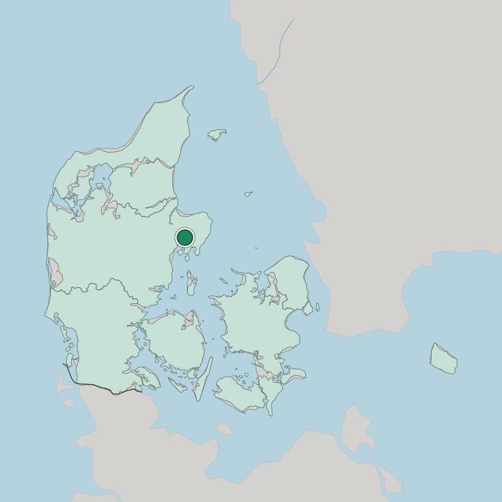 Map showing Rønde — In Denmark