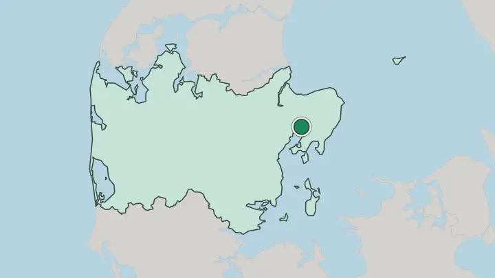 Map of Rønde in Denmark
