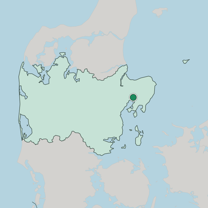 Map showing Rønde — In Central Denmark