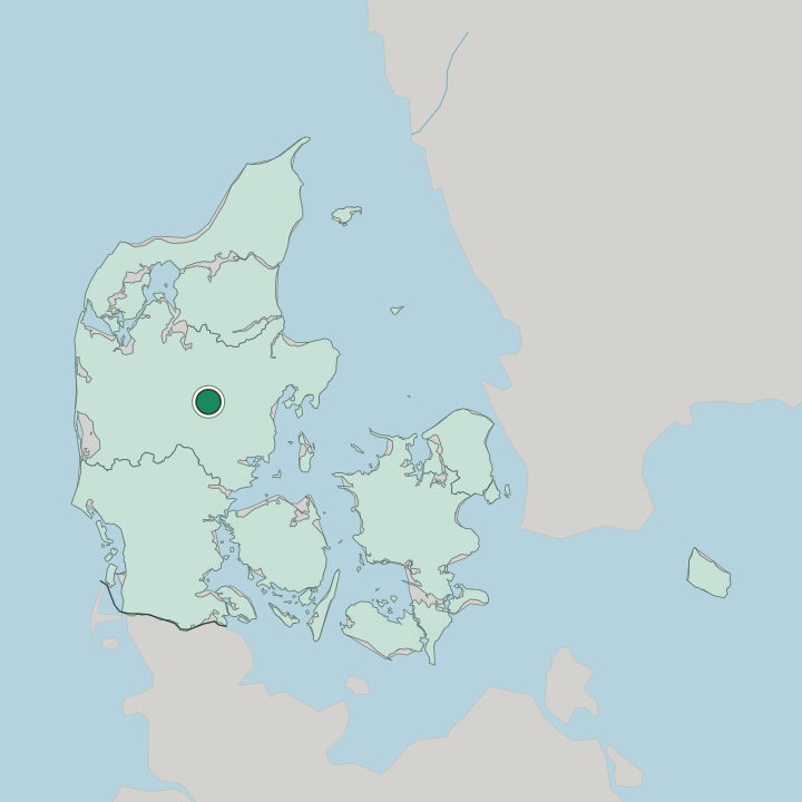 Map showing Silkeborg — In Denmark