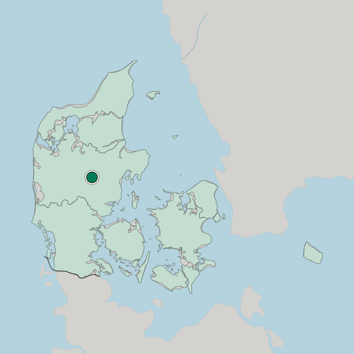 Map showing Silkeborg — In Denmark