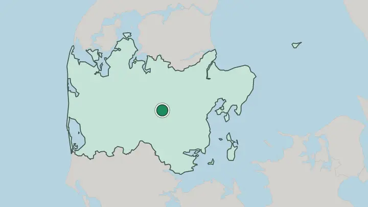 Map of Silkeborg in Denmark