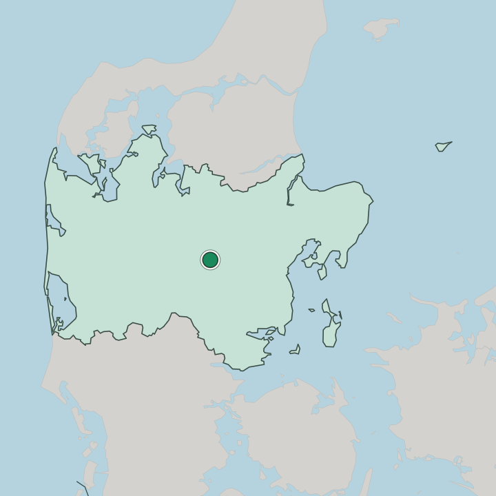 Map showing Silkeborg — In Central Denmark