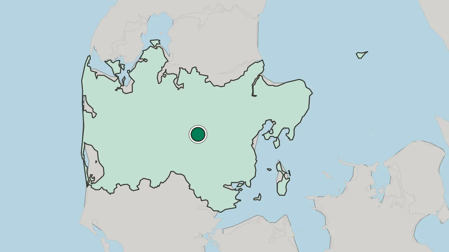 Map of Silkeborg in Denmark