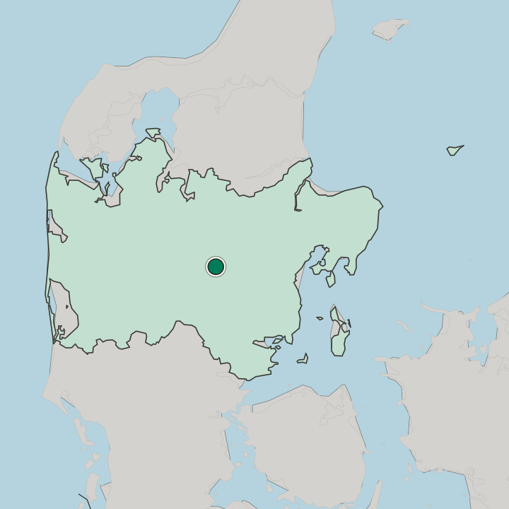 Map showing Silkeborg — In Region Midtjylland