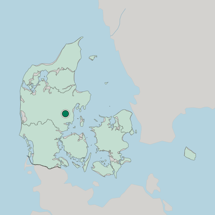 Map showing Skanderborg — In Denmark