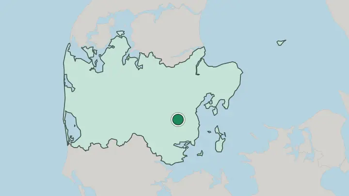 Map of Skanderborg in Denmark