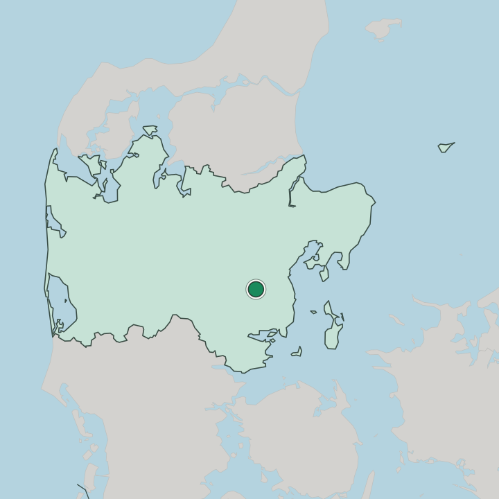Map showing Skanderborg — In Central Denmark