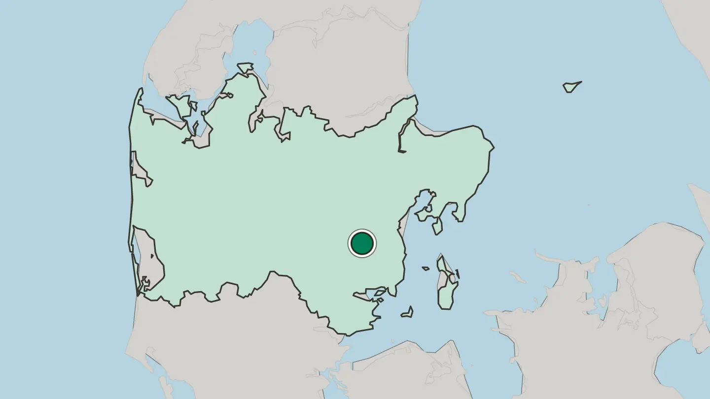 Map of Skanderborg in Denmark