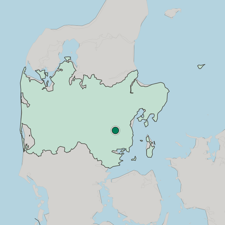 Map showing Skanderborg — In Region Midtjylland