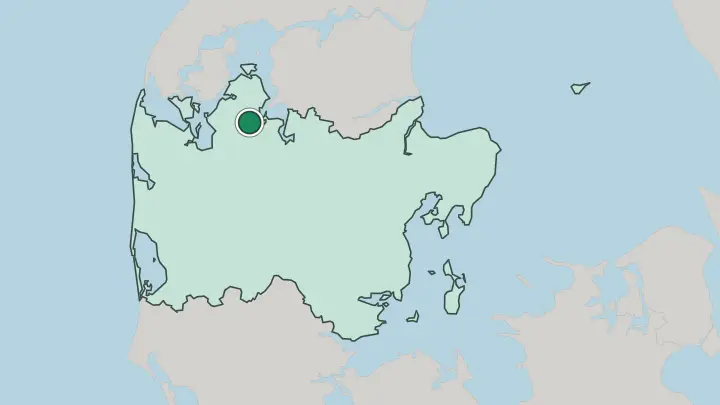 Map of Skive in Denmark
