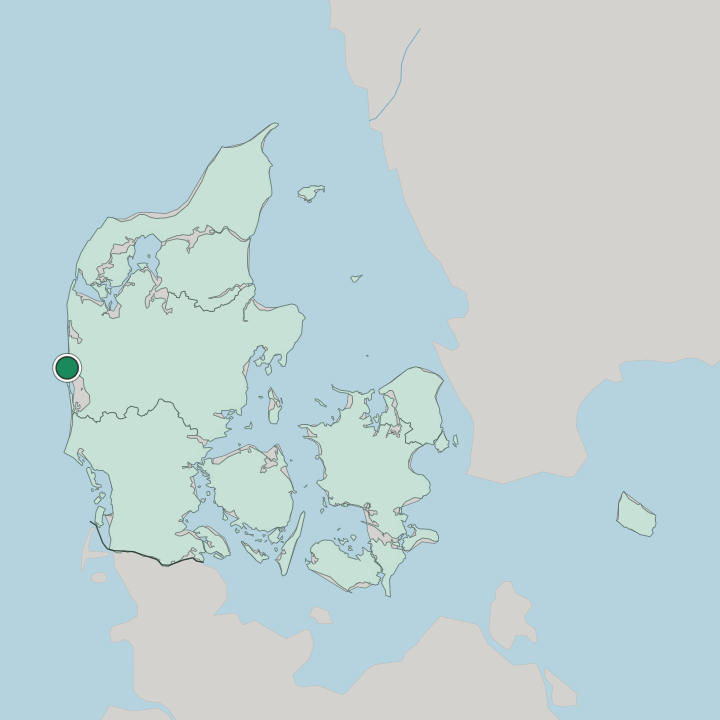 Map showing Søndervig — In Denmark