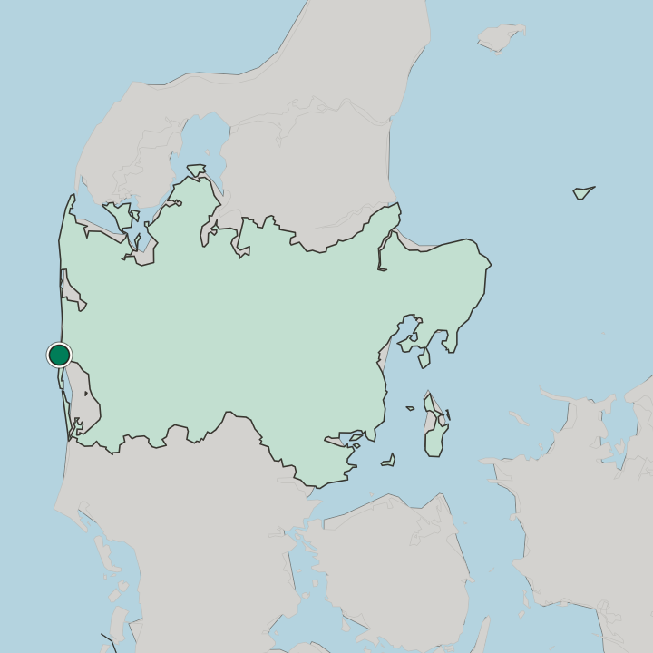 Map showing Søndervig — In Region Midtjylland