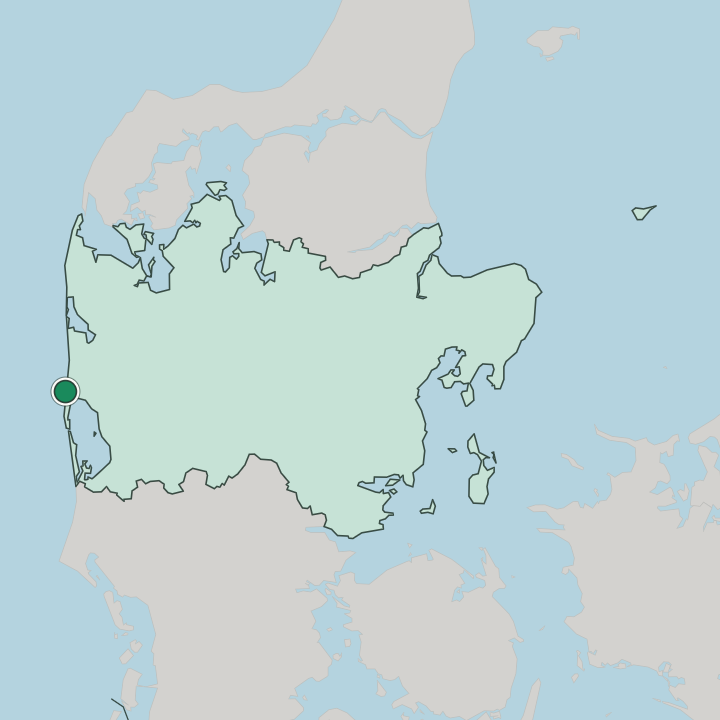 Map showing Søndervig — In Central Denmark