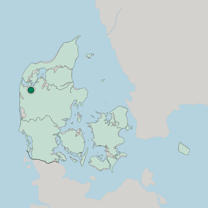 Map showing Struer — In Denmark