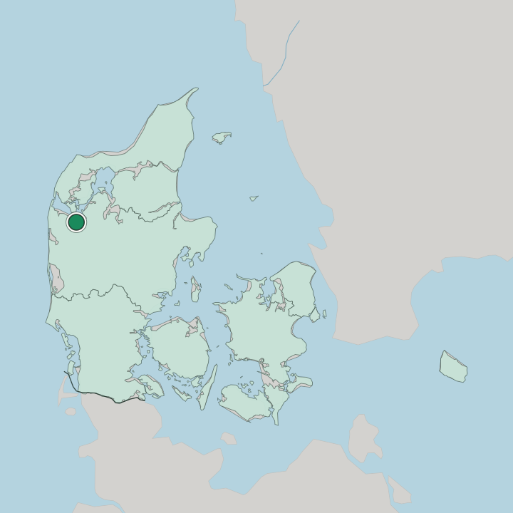 Map showing Struer — In Denmark