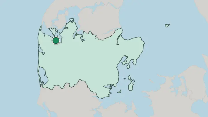 Map of Struer in Denmark