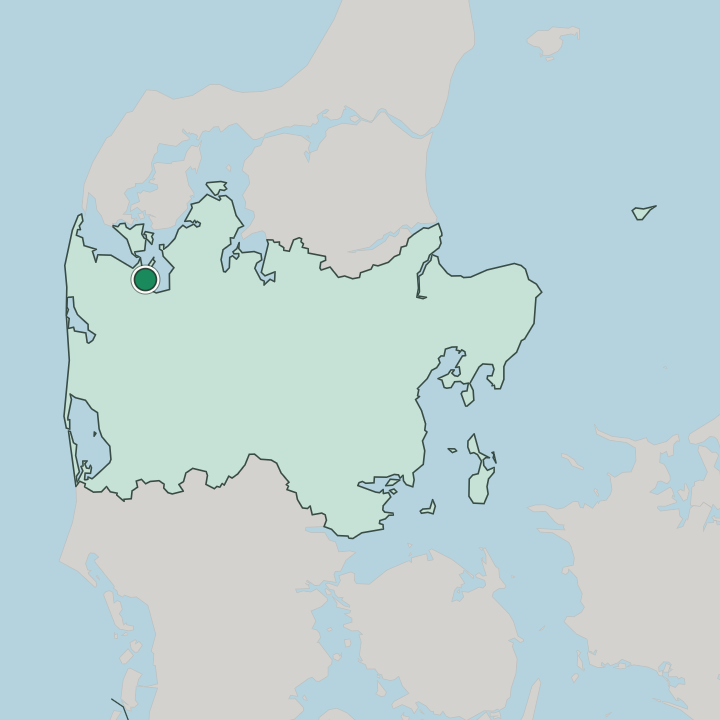 Map showing Struer — In Central Denmark