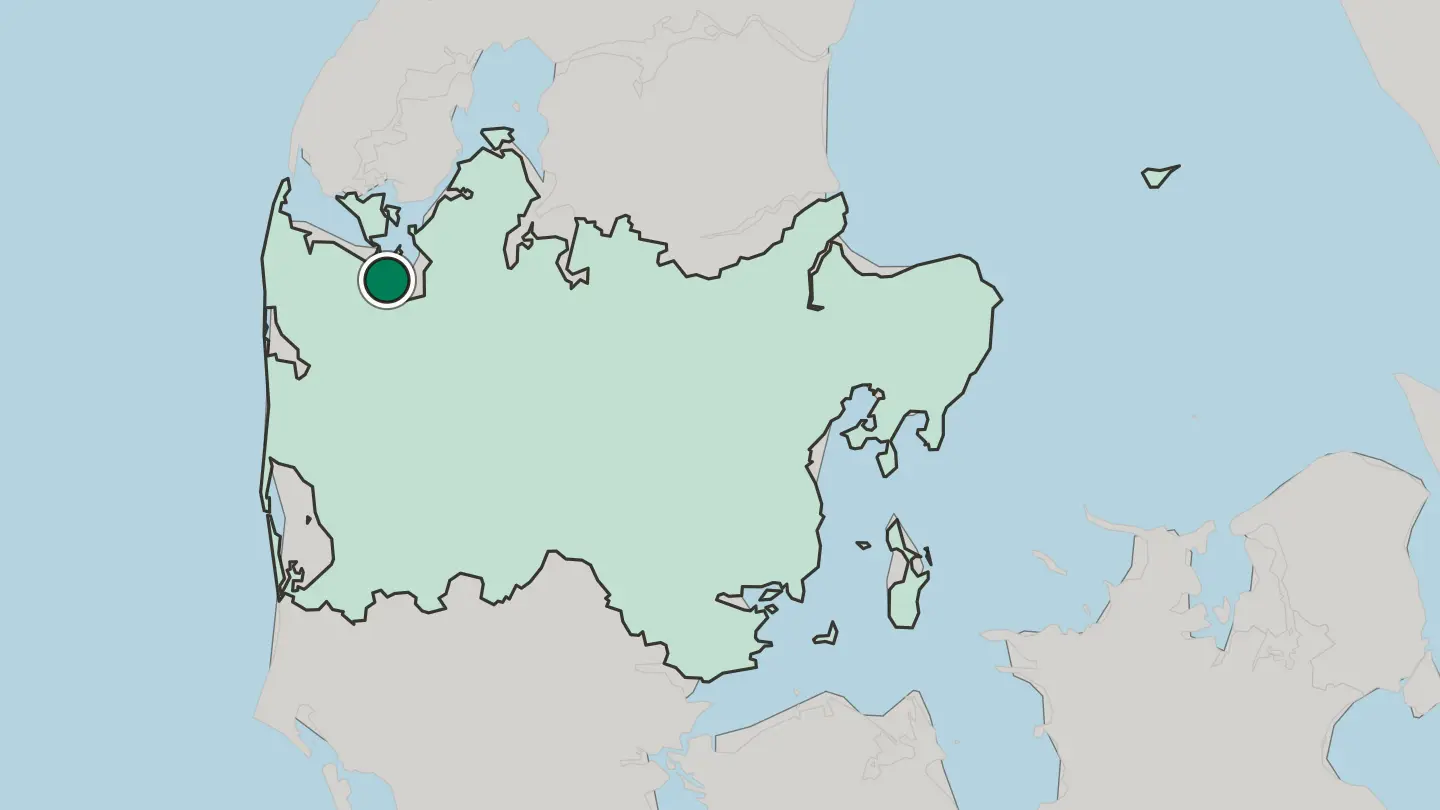 Map of Struer in Denmark