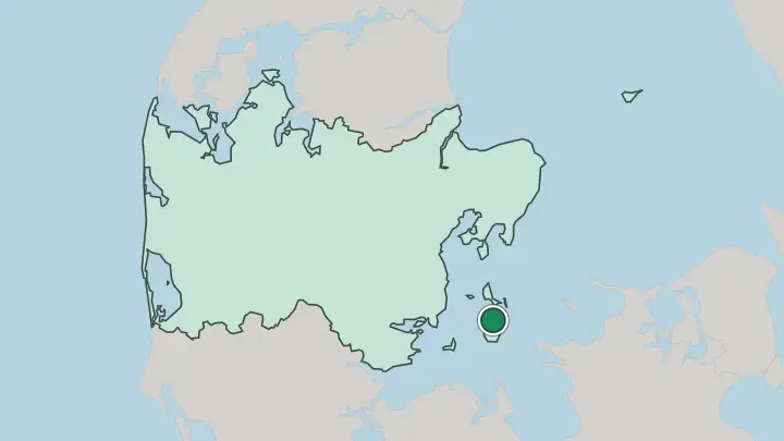 Map of Tranebjerg in Denmark